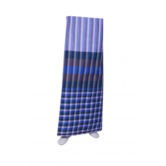 RING AVALANCHE BLUE & SILVER COTTON LUNGI (STYLE 36)