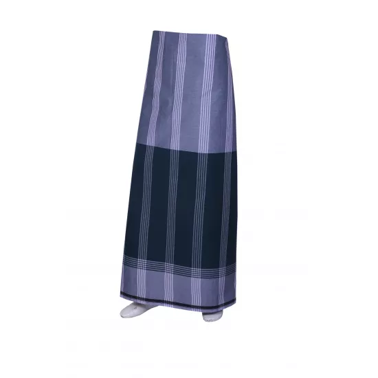 COMFORTABLE BLUE GRAY & NAVY COTTON LUNGI (STYLE 5)