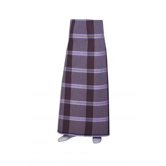 RING BROWN & SILVER COTTON LUNGI (STYLE 43)