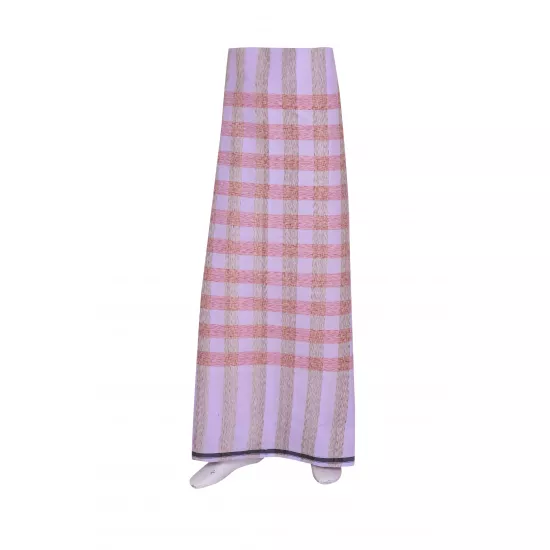 RING WHITE FANCY COTTON LUNGI (STYLE 6)
